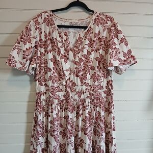 Kate & Sam XL Floral Tiered Maxi Dress Boho Peasant Prairie Cottage
